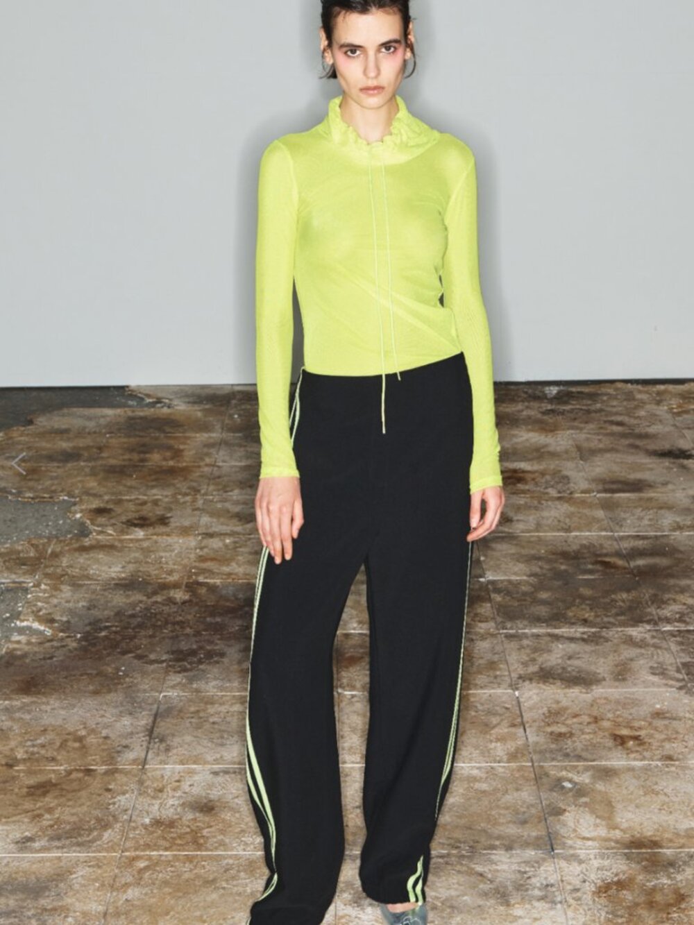 Open YY Green Drawstring Turtleneck